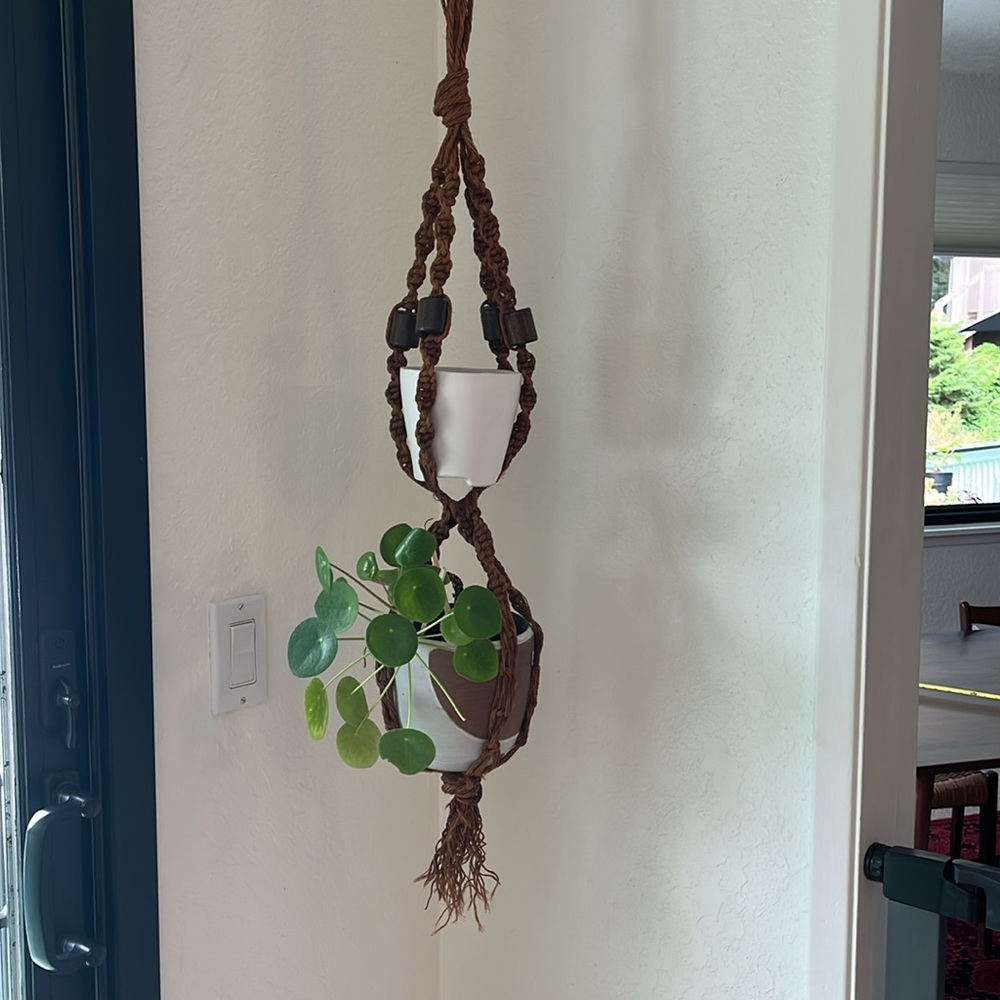 Handmade Macramé Plant Hanger in Natural Brown